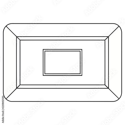 Rectangular frame with inner rectangle outline
