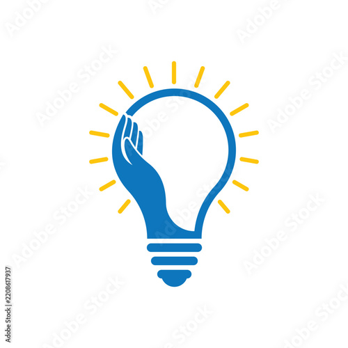 Illustration of Hand Forming Light Bulb