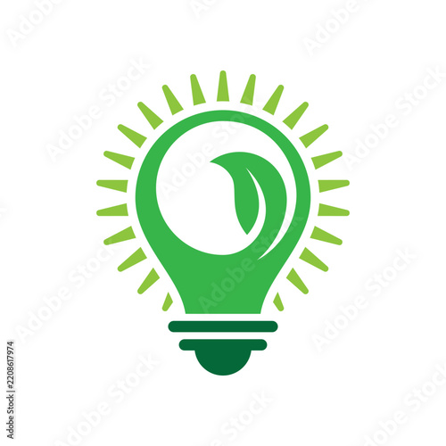 Green Eco Friendly Light Bulb Icon
