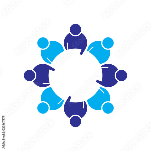 Abstract People Around a Table Icon