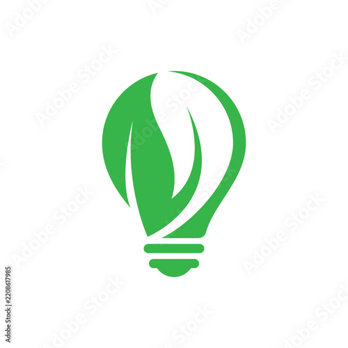 Green Eco Friendly Light Bulb Icon