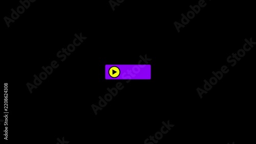 Play now button sign animation on transparent background, play now button icon sign animated in.4k video