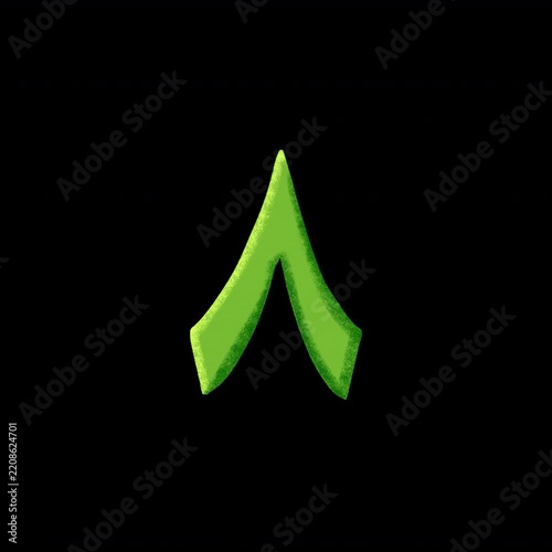 Arabic Green Number 8 (Eight) 2.5D Animated with Alpha Channel