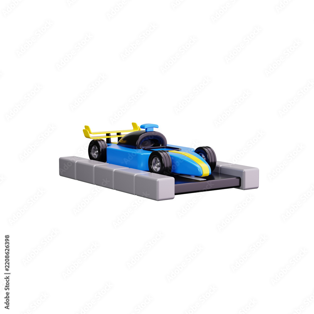 Obraz premium Formula One Car 3d render icons