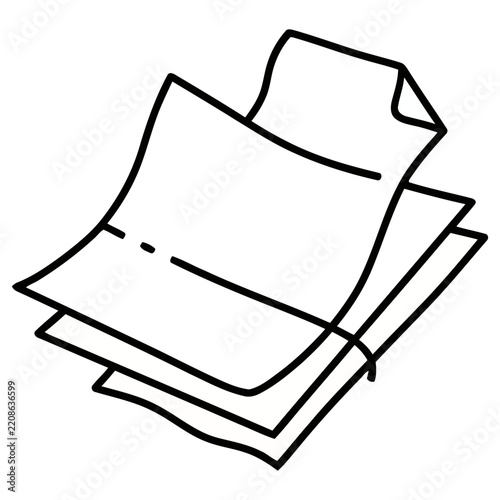 Stack of papers line drawing