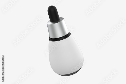 Dark Amber Glass Dropper Bottle Mockup. 3d illustration