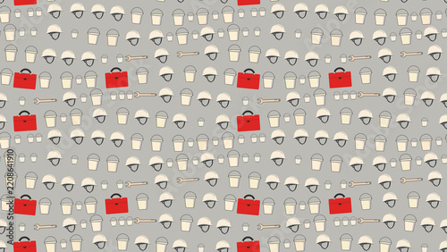 Construction Tools and Safety Gear Pattern