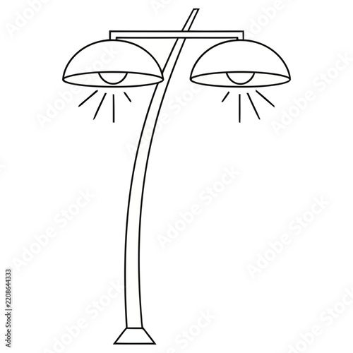 Street lamp with two lights