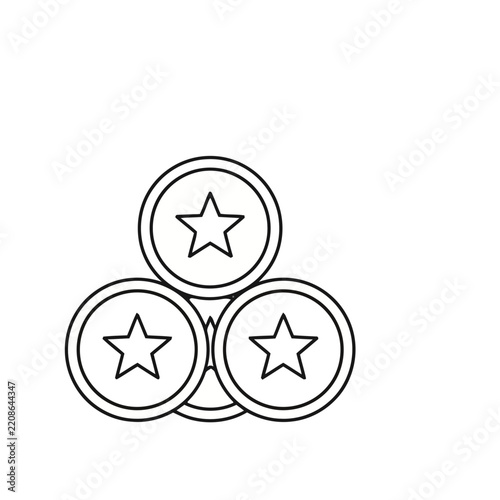 Three Star Coins Stacked
