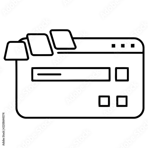 Web browser window with tabs and buttons