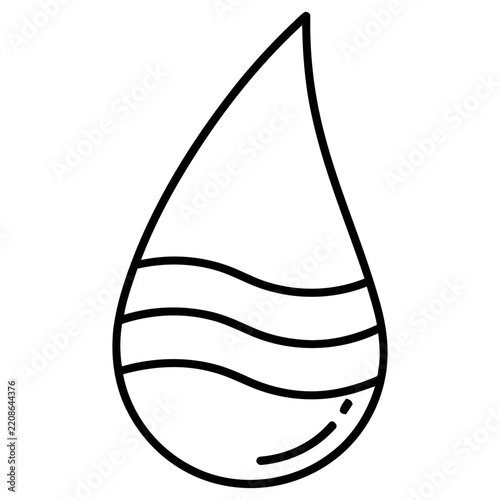 Water drop outline with waves