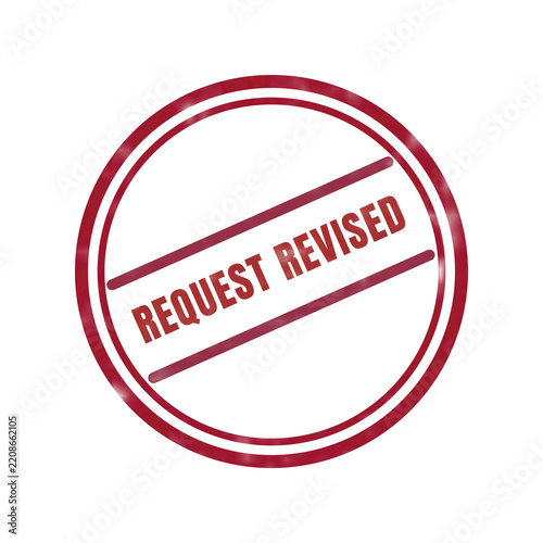 Obraz na plátně Red request revised circular stamp