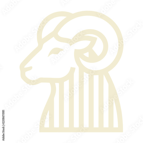 Ram animal head with horns icon symbol logo