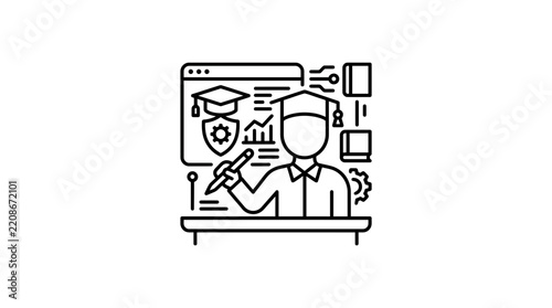 Online Education Concept: Student Learning Digital Skills