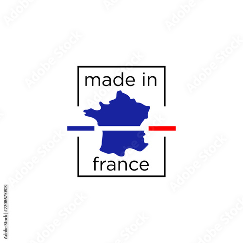 made in france, vector logo with french flag