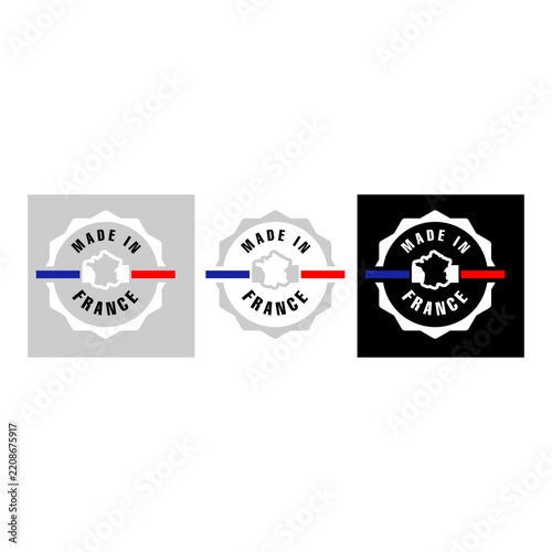 made in france, vector logo with french flag