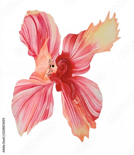 pink orchid isolated on white