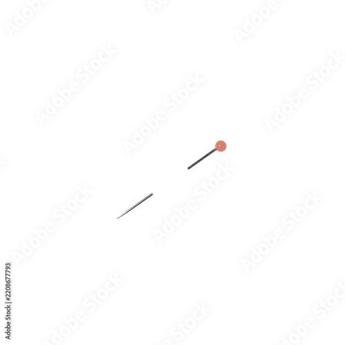 Pink Round Head Pin Isolated