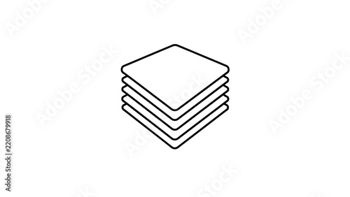 Stack of square layers, abstract geometric shapes, clean design, minimalist icon