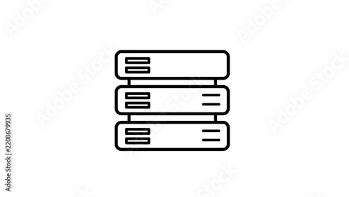 Stack of Servers Icon, Data Storage, Network Technology, Database Symbol