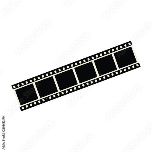 Black film strip icon representing cinematography and classic movie production
