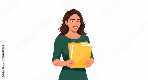 Confident Hispanic Freelance Consultant Stamping Paid on Tax Voucher