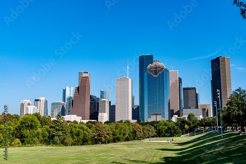 Downtown Houston as viewed from Buffalo Bayou Park