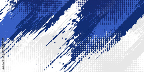 White and bule grunge haftone bacgraound. design grunge sport modern.