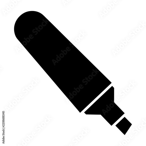 Black Silhouette of a Medical Scalpel Blade and Handle on White Background
