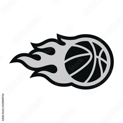 Basketball with flames logo sports recreation