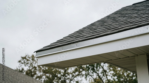 Installed aluminum roof drip edge flashing and asphalt shingles