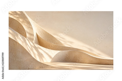 Elegant Champagne Gold and Ivory Abstract Flowing Waves with Soft Light, Luxury Minimalist Background