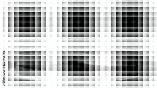 Dynamic horizontal motion blur effect rendered with black halftone dot particles vector.