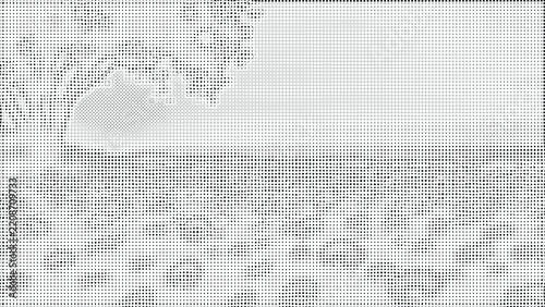 Flowing halftone wave pattern with irregular dot placement for dynamic graphic backgrounds.
