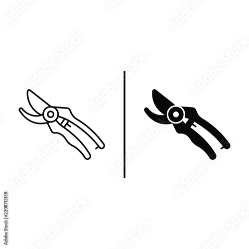 pruning shears garden tool icon