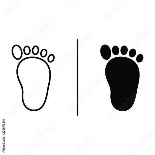 Simple black footprints icon set for website or app design