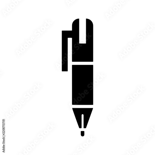 Fountain pen writing tool icon with stationery