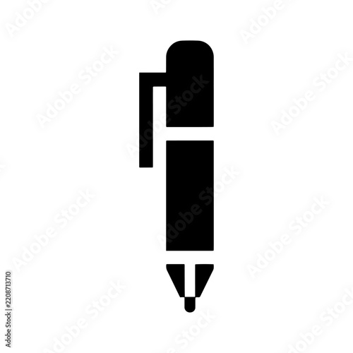 Fountain pen nib icon symbol with stationery
