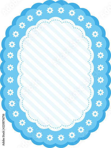 Cute Blue Scalloped Frame
