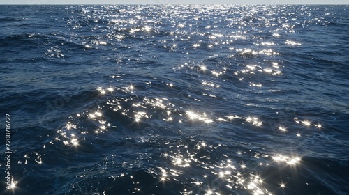 Sunlight sparkling on the ocean surface