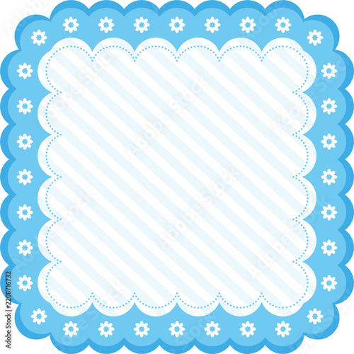 Cute Blue Scalloped Frame
