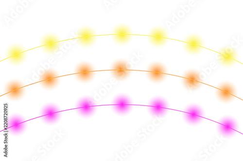 glowing string lights festive garland overlay isolated on transparent background