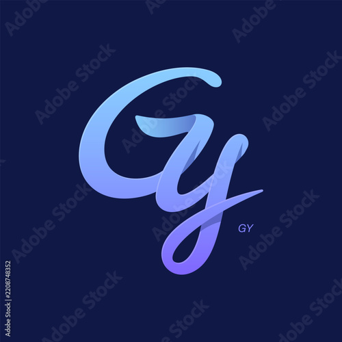 Letter G and Y Monogram Vector Logo	