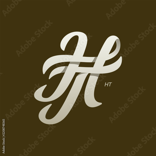 Letter H and T Monogram Vector Logo	