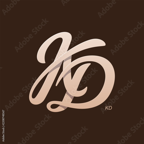 Letter K and D Monogram Vector Logo	