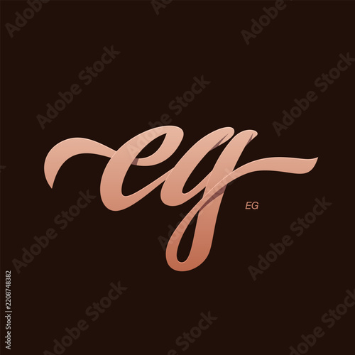 Letter E and G Monogram Vector Logo	