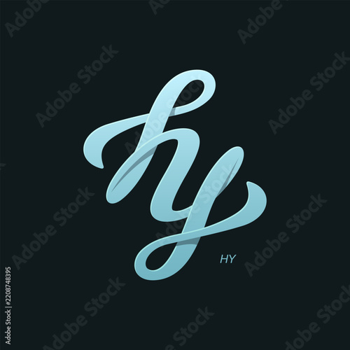 Letter H and Y Monogram Vector Logo	