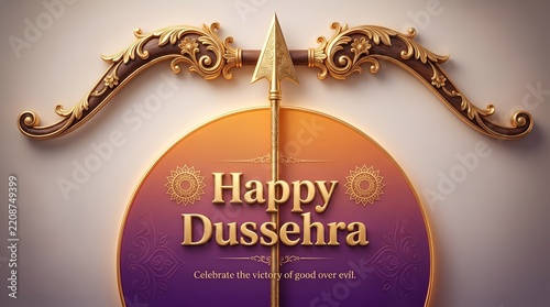 Happy Dussehra illustration of Lord Rama killing Ravana in Dussehra,Vijayadashami
