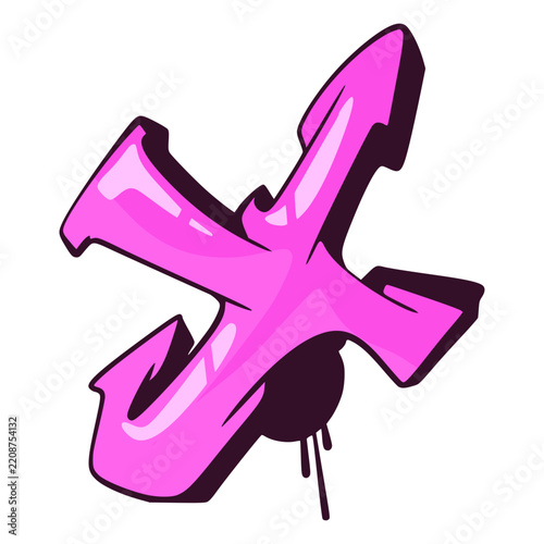 X Graffiti Font Typography Urban Element Illustration 