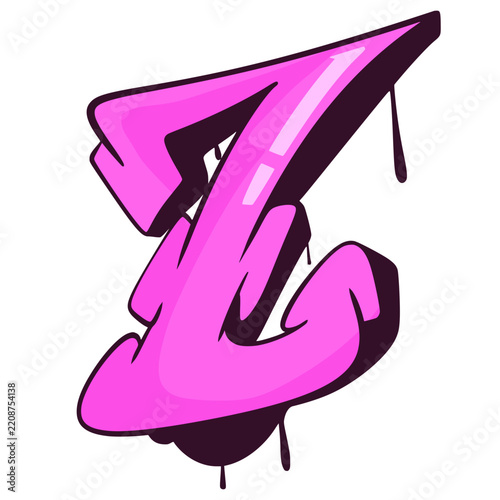 Z Graffiti Font Typography Urban Element Illustration 